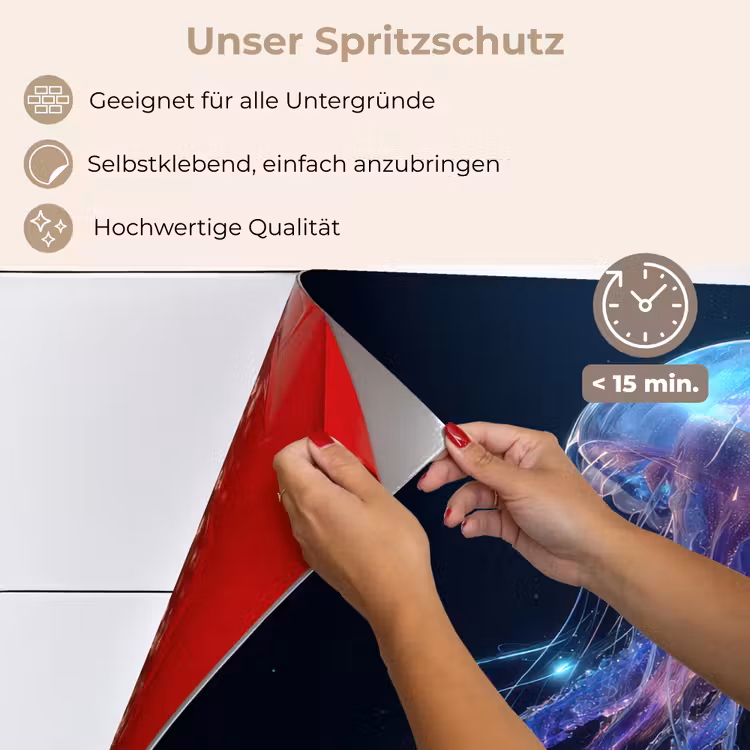 Tentakels - Kwal - Paars - Sprankeling keuken achterwand spatscherm klein -spatscherm_DE