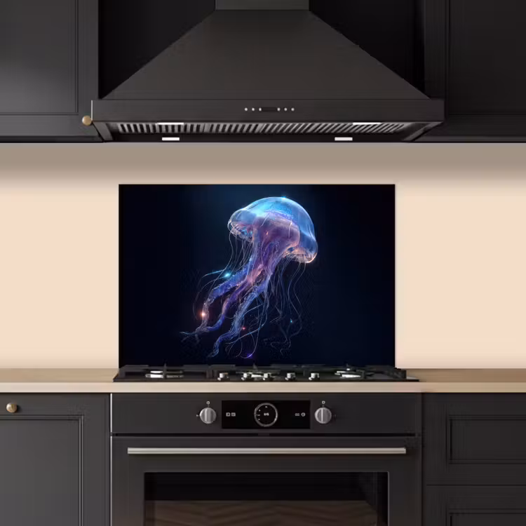 Tentakels - Kwal - Paars - Sprankeling keuken achterwand spatscherm klein -sfeer1