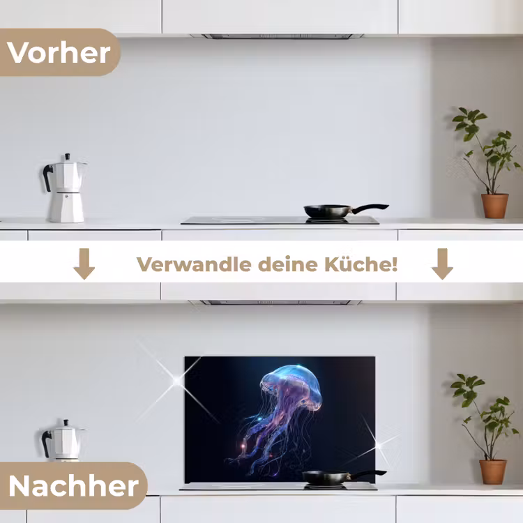 Tentakels - Kwal - Paars - Sprankeling keuken achterwand spatscherm klein -voor_na_DE