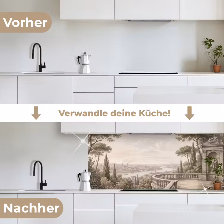 Terras - Stad - Uitzicht - Rivier keuken achterwand 2 middel -voor-na_DE