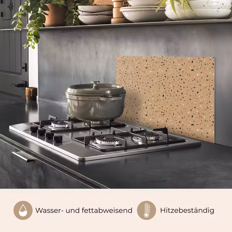 Terrazzo - Patroon - Beige keuken achterwand spatscherm klein 900 -usp_DE