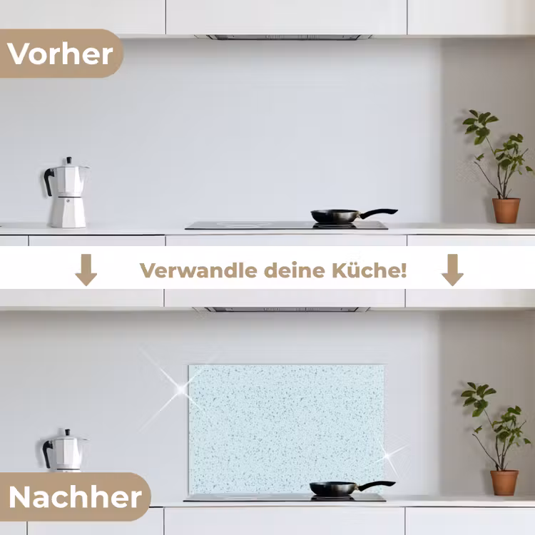 Terrazzo - Patroon - Kleurrijk - Baby Blauw keuken achterwand spatscherm klein 900 -voor_na_DE