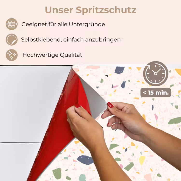 Terrazzo - Patroon - Kleurrijk - Festival keuken achterwand spatscherm klein 900 -spatscherm_DE