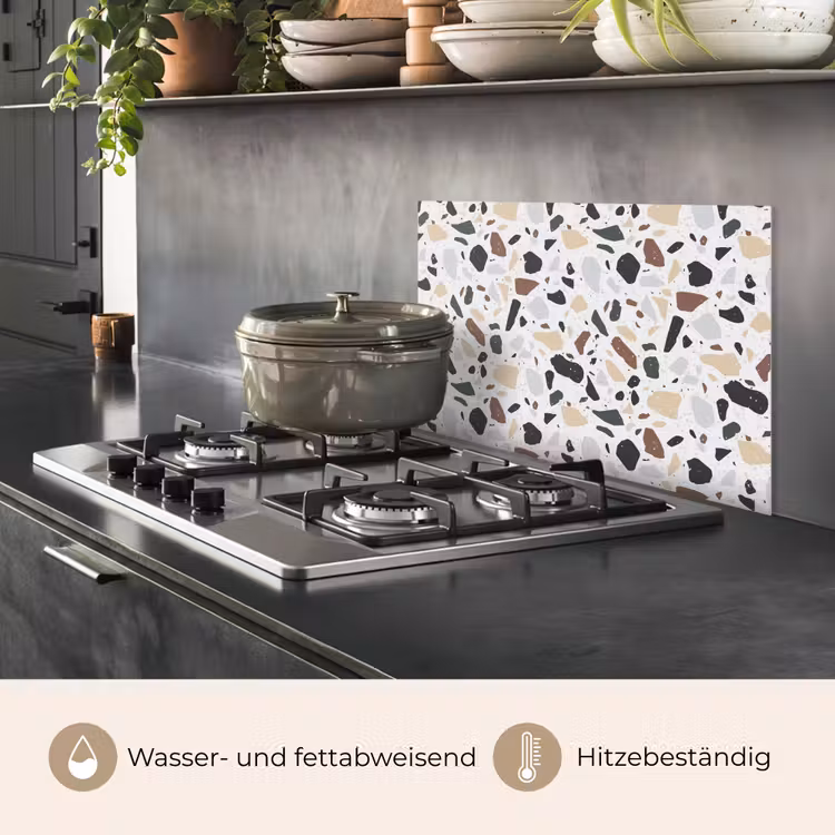 Terrazzo - Patroon - Kleurrijk - Klei keuken achterwand spatscherm klein 900 -usp_DE