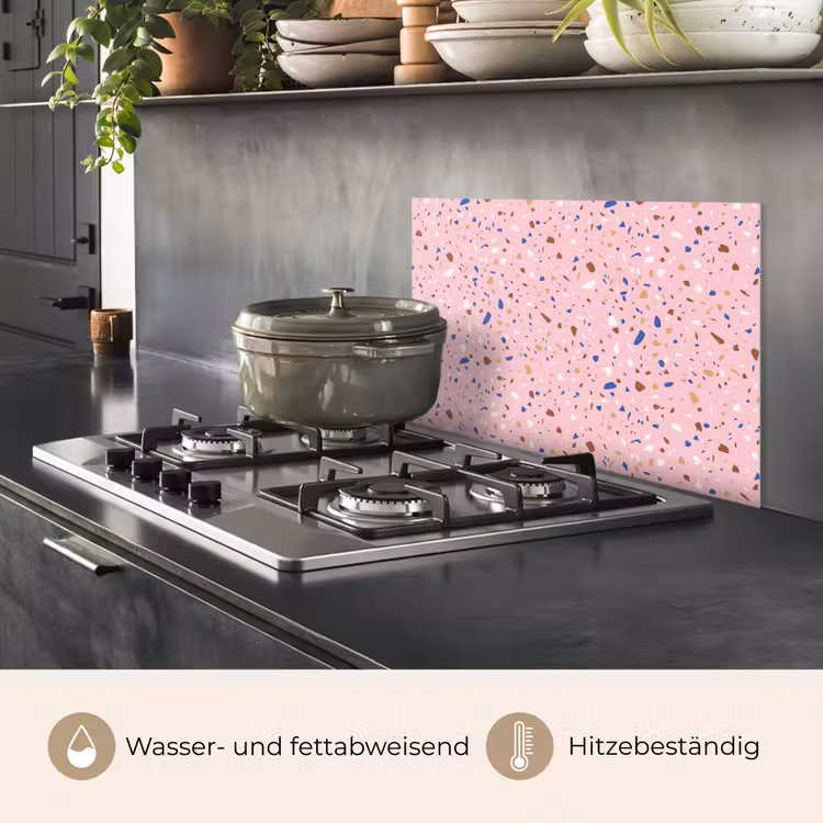 Terrazzo - Patroon - Kleurrijk - Roze keuken achterwand spatscherm klein 900 -usp_DE