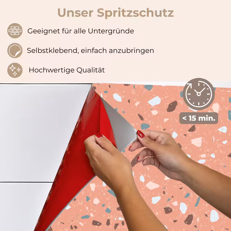 Terrazzo - Patroon - Kleurrijk - Roze - Blauw keuken achterwand spatscherm klein 900 -spatscherm_DE