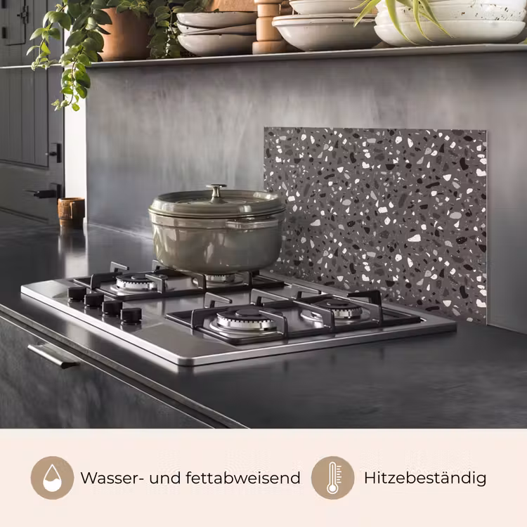 Terrazzo -  Patroon - Grijs keuken achterwand spatscherm klein 900 -usp_DE