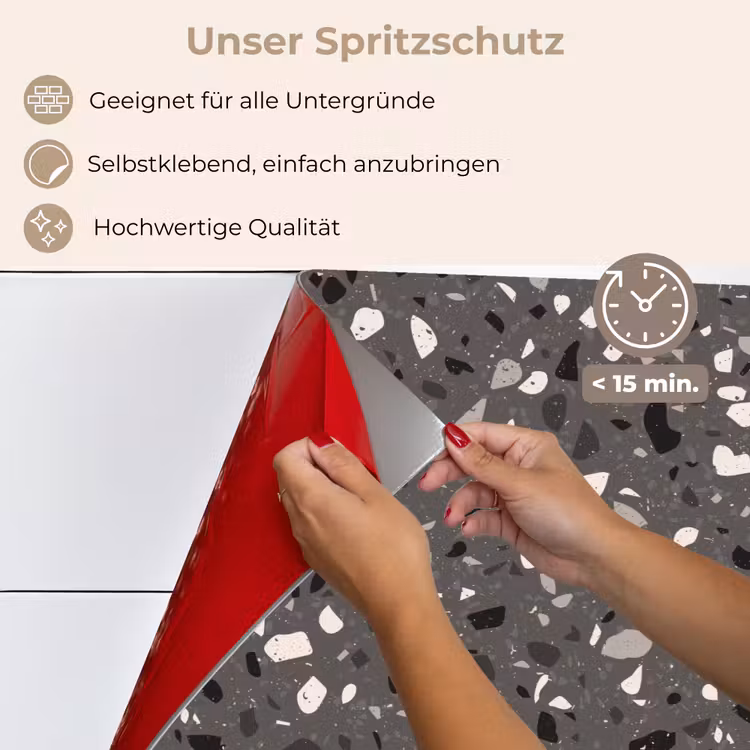 Terrazzo -  Patroon - Grijs keuken achterwand spatscherm klein 900 -spatscherm_DE