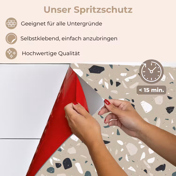 Terrazzo - Patroon - Groen keuken achterwand spatscherm klein 900 -spatscherm_DE
