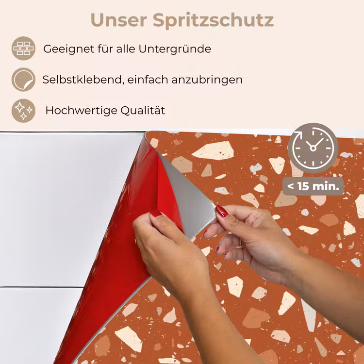 Terrazzo - Patroon - Klei keuken achterwand spatscherm klein 900 -spatscherm_DE