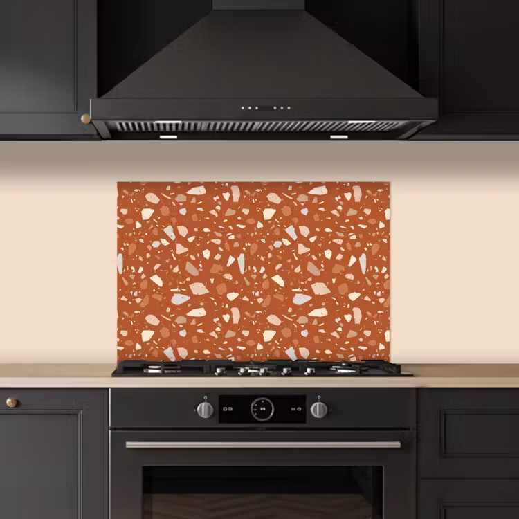 Terrazzo - Patroon - Klei keuken achterwand spatscherm klein 900 -sfeer1