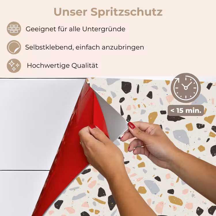 Terrazzo - Patroon - Neutraal - Zacht - Multi keuken achterwand spatscherm klein 900 -spatscherm_DE