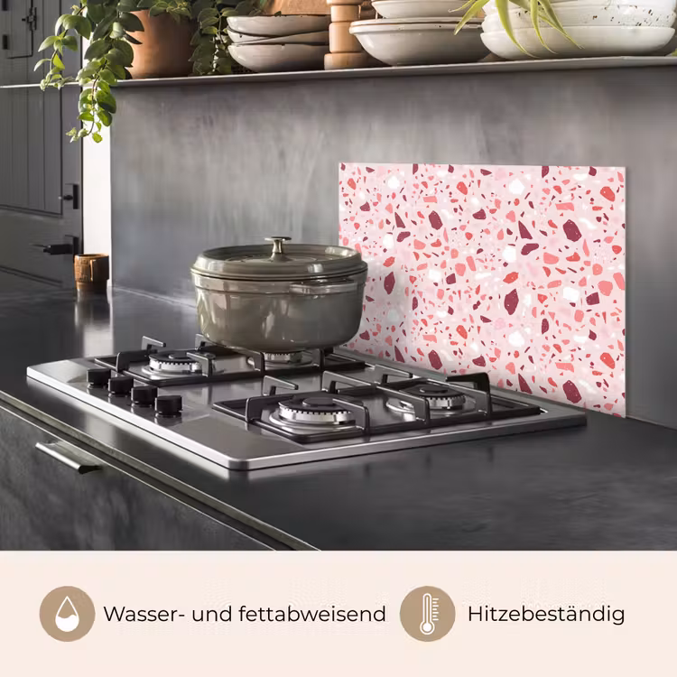 Terrazzo - Patroon - Roze keuken achterwand spatscherm klein 900 -usp_DE
