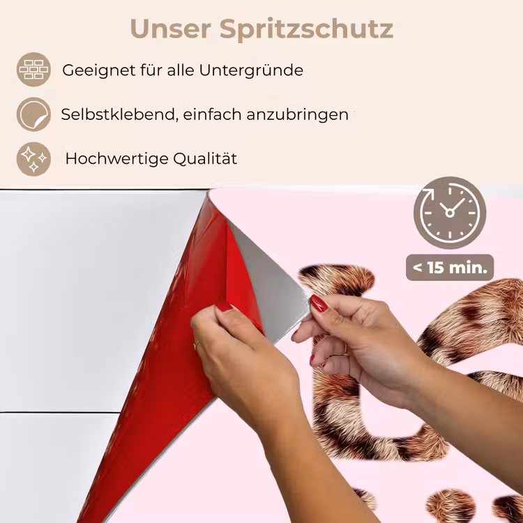 Tekst - Love - Pantervacht - Lichtroze keuken achterwand spatscherm klein -spatscherm_DE