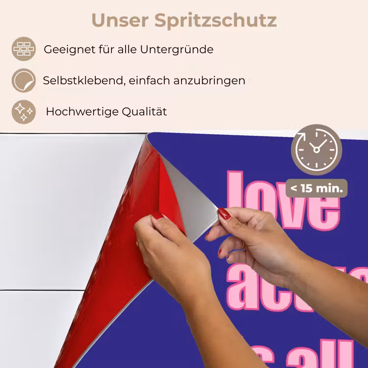 Tekst - Valentijn - Love - Blauw keuken achterwand spatscherm klein -spatscherm_DE