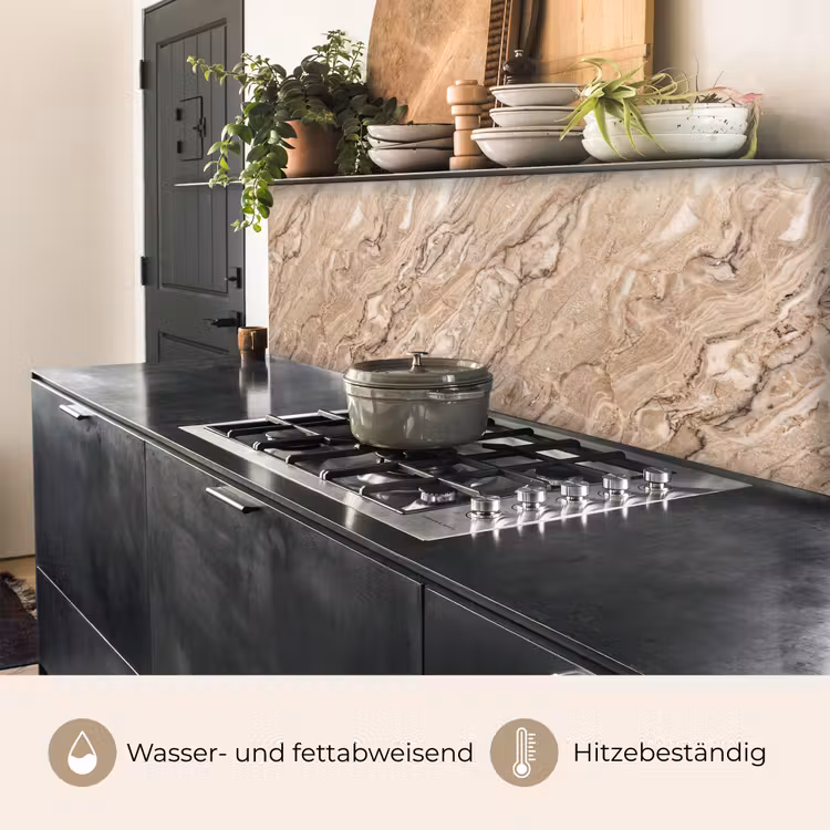Textuur - Aders - Abstract - Modern - Beige keuken achterwand 2 middel -usp_DE