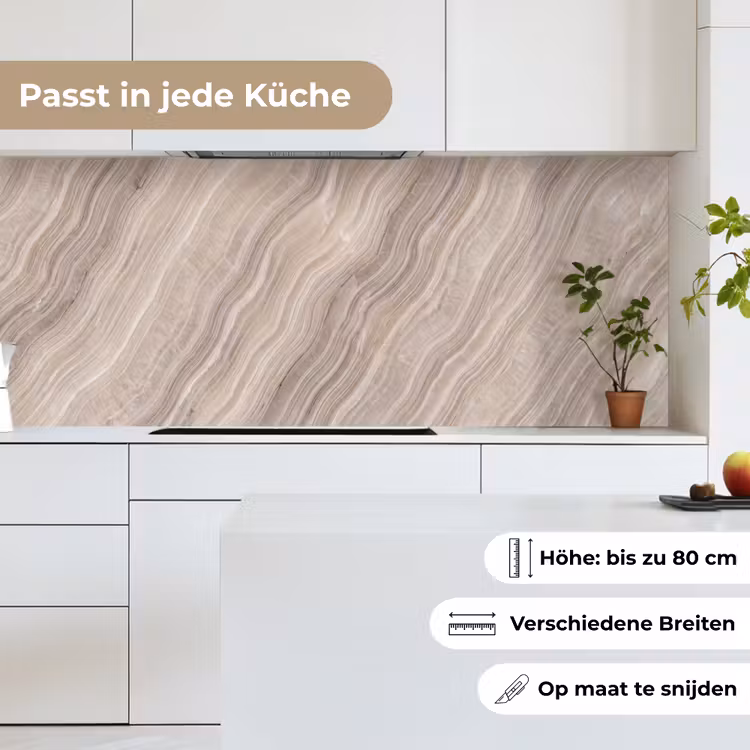 Textuur - Golvend - Abstract - Modern - Beige keuken achterwand 2 middel -sfeer4_DE