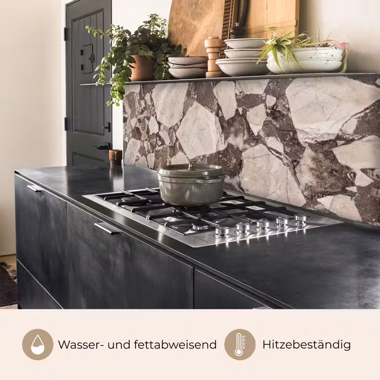 Textuur - Marmer - Abstract - Beige - Bruin keuken achterwand 2 middel -usp_DE
