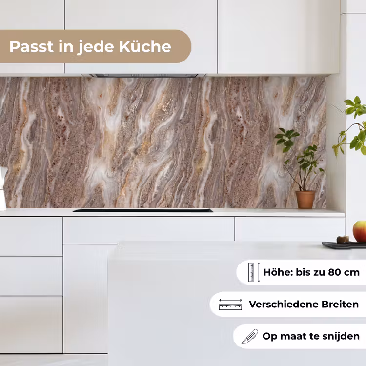 Textuur - Steen - Abstract - Beige keuken achterwand 2 middel -sfeer4_DE