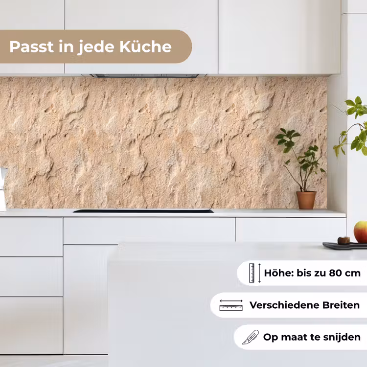 Textuur - Steen - Natuur - Beige keuken achterwand 2 middel -sfeer4_DE