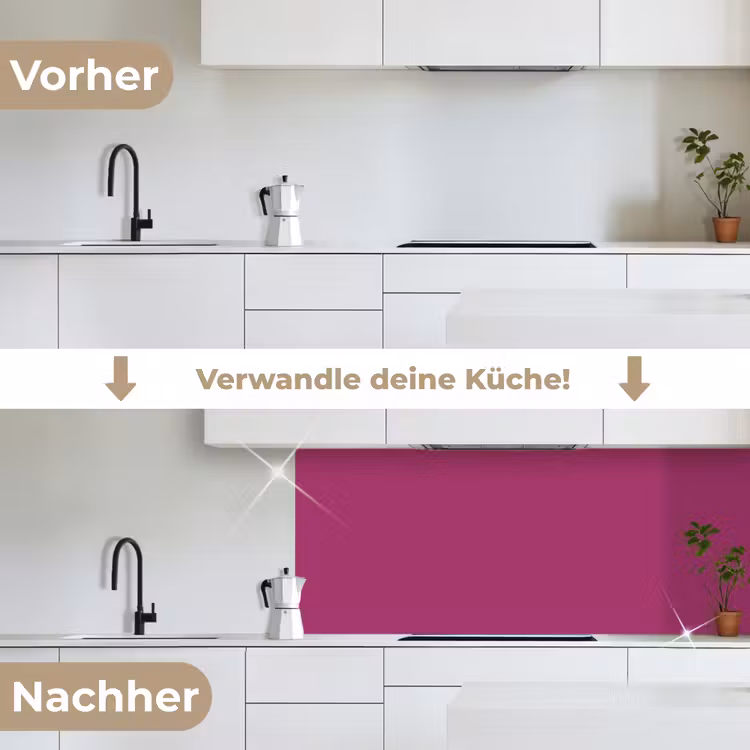 Deep - Magenta - Paars keuken achterwand 2 middel 871 -voor-na_DE