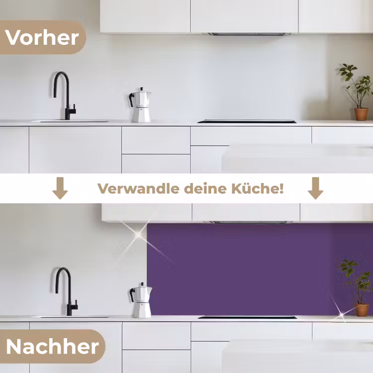 Deep - Plum - Paars keuken achterwand 2 middel 871 -voor-na_DE