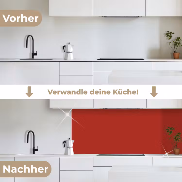 Deep - Crimson - Rood keuken achterwand 2 middel 871 -voor-na_DE