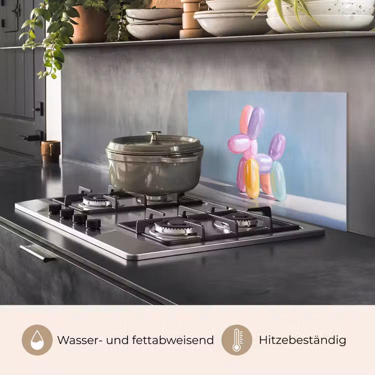 Dier - Ballon - Pasteltinten - Glanzend keuken achterwand spatscherm klein -usp_DE