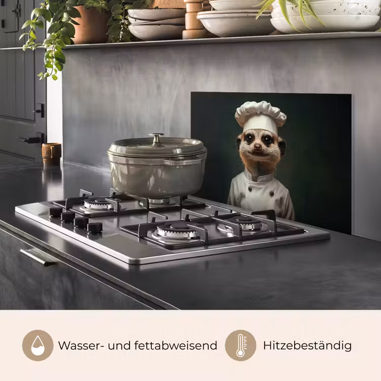 Dier - Kok - Stokstaartje keuken achterwand spatscherm klein -usp_DE