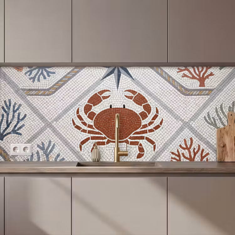 Dier - Mozaïek - Zee - Klassiek - Bruin keuken achterwand 2 middel zz_3dshopping