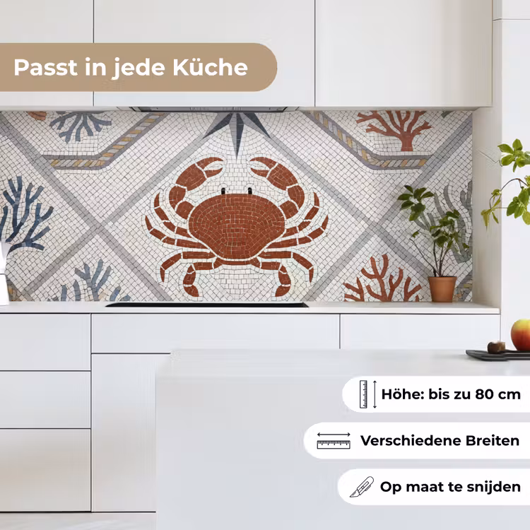 Dier - Mozaïek - Zee - Klassiek - Bruin keuken achterwand 2 middel -sfeer4_DE