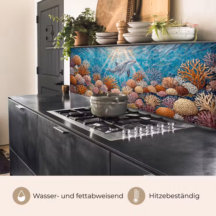 Dieren - Mozaïek - Oceaan - Koraal - Blauw keuken achterwand 2 middel -usp_DE