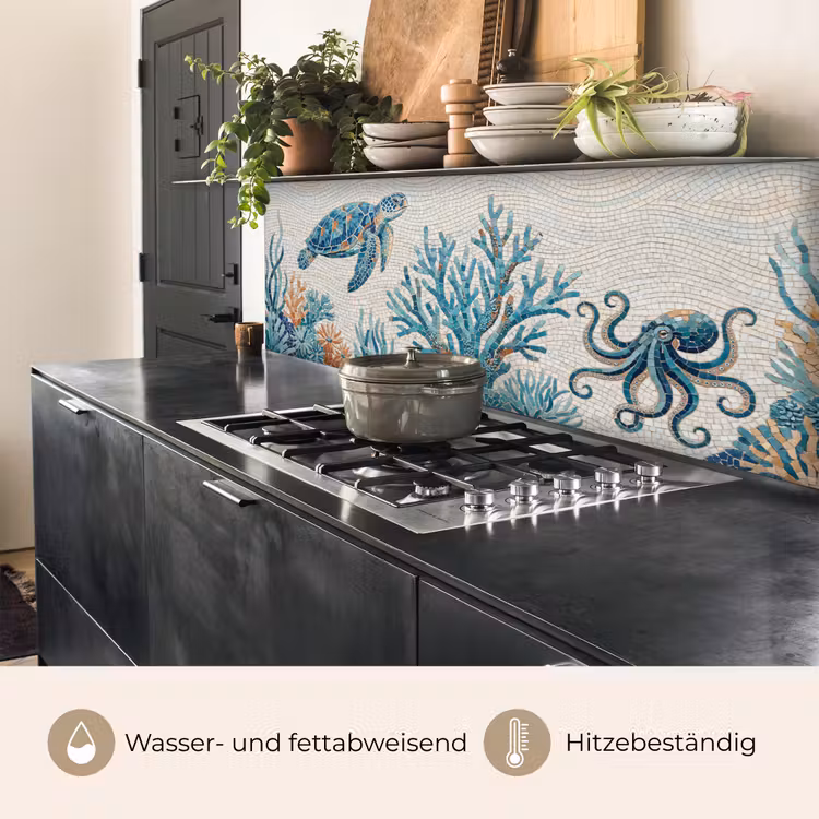 Dieren - Onderwater - Natuur - Mozaïek - Blauw keuken achterwand 2 middel -usp_DE