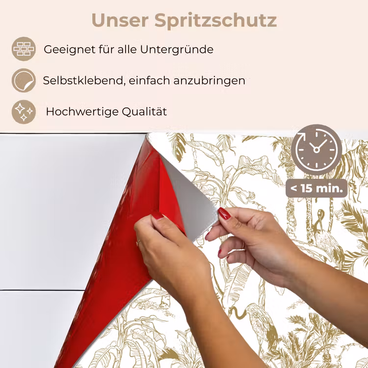 Tijger - Oerwoud - Beige keuken achterwand spatscherm klein 900 -spatscherm_DE