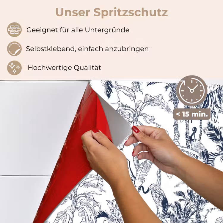 Tijger - Jungle - Blauw keuken achterwand spatscherm klein 900 -spatscherm_DE