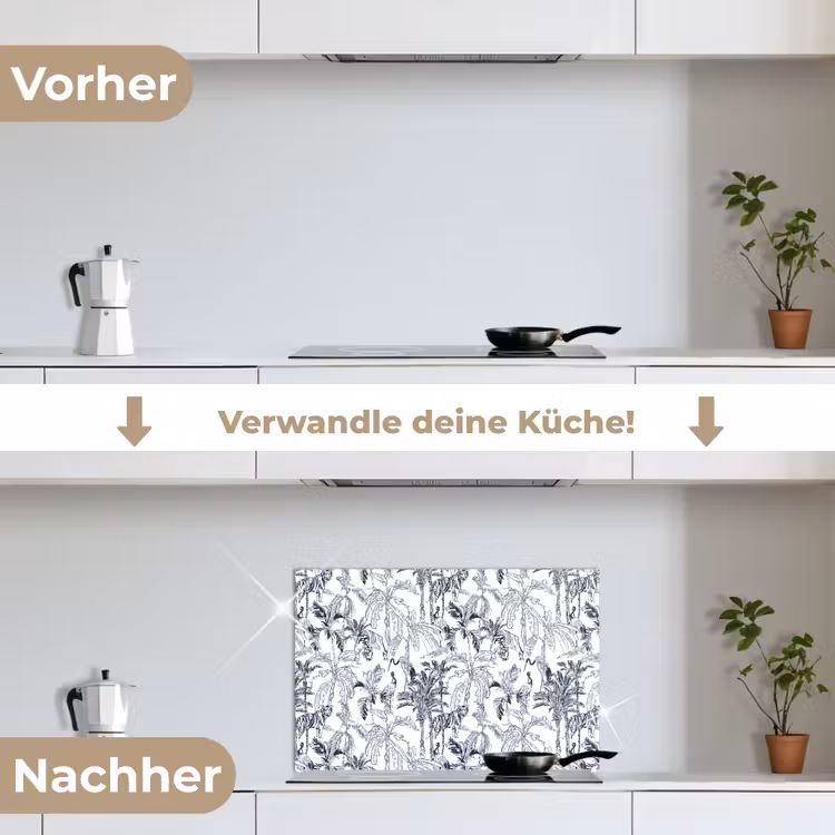 Tijger - Jungle - Blauw keuken achterwand spatscherm klein 900 -voor_na_DE
