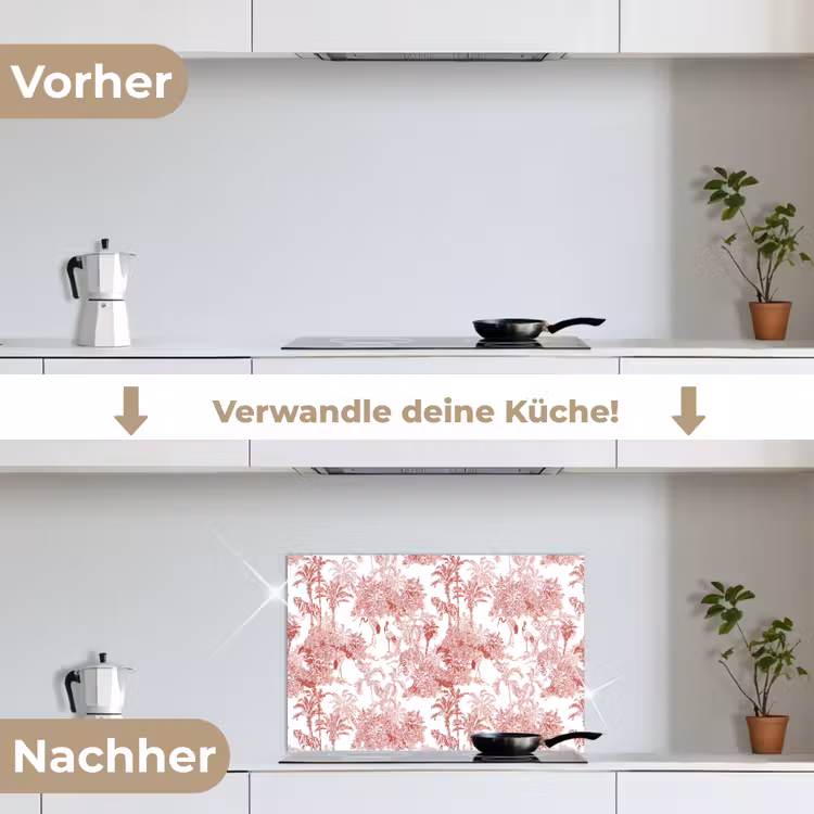 Tijger - Jungle - Natuur - Rood keuken achterwand spatscherm klein 900 -voor_na_DE