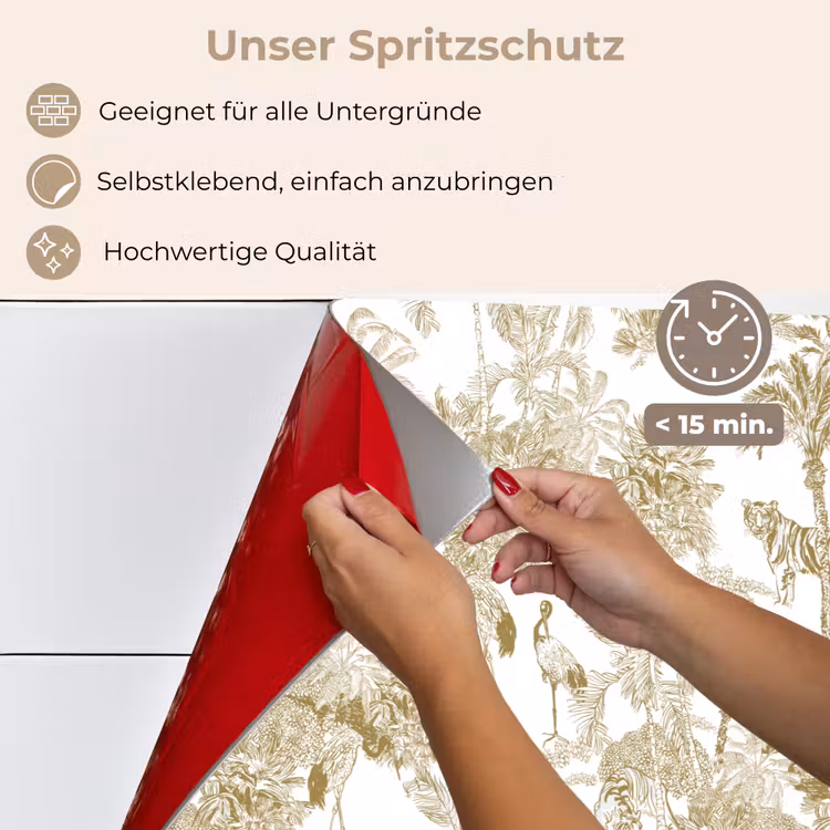 Tijger - Jungle - Vogel - Beige keuken achterwand spatscherm klein 900 -spatscherm_DE