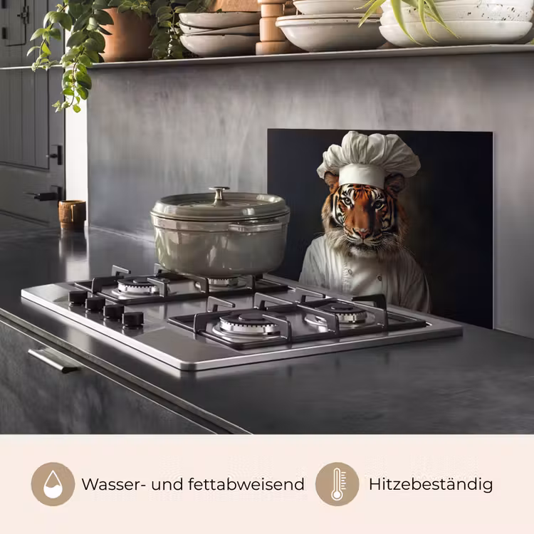 Tijger - Kokskleding - Bruin keuken achterwand spatscherm klein -usp_DE