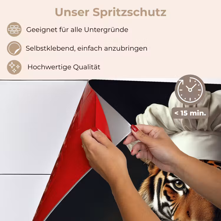 Tijger - Kokskleding - Bruin keuken achterwand spatscherm klein -spatscherm_DE