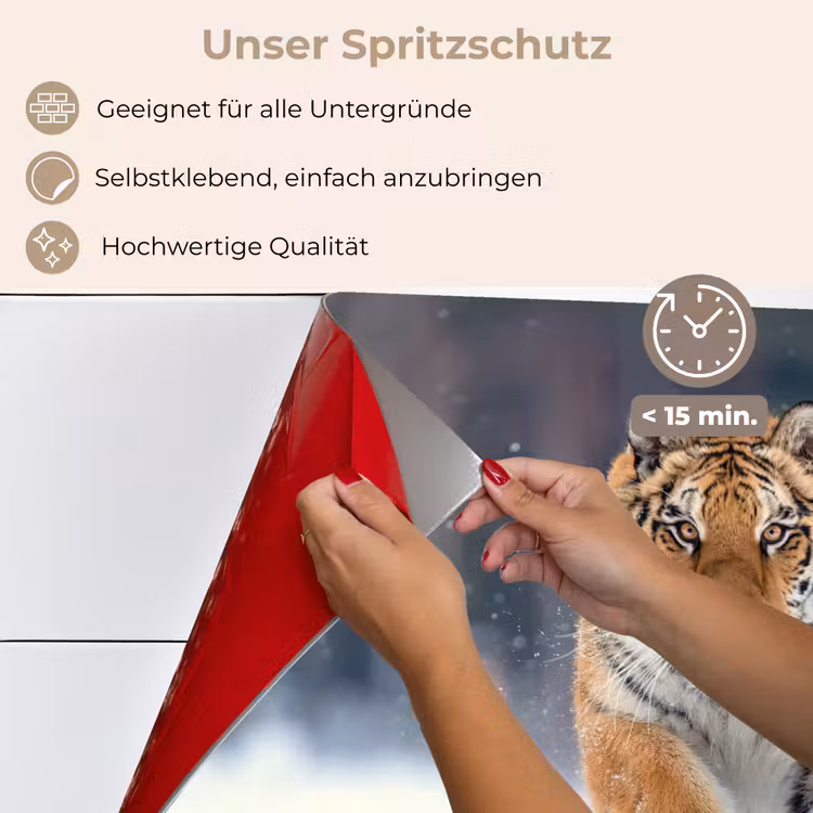 Tijger - Landschap - Sneeuw - Winter - Dieren keuken achterwand spatscherm klein -spatscherm_DE