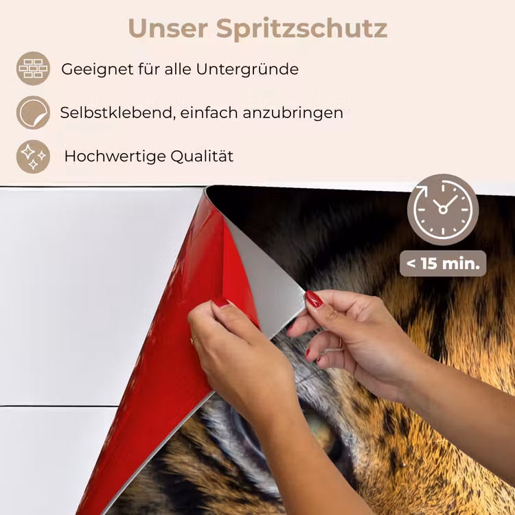 Tijger - Zwart - Dier keuken achterwand spatscherm klein -spatscherm_DE