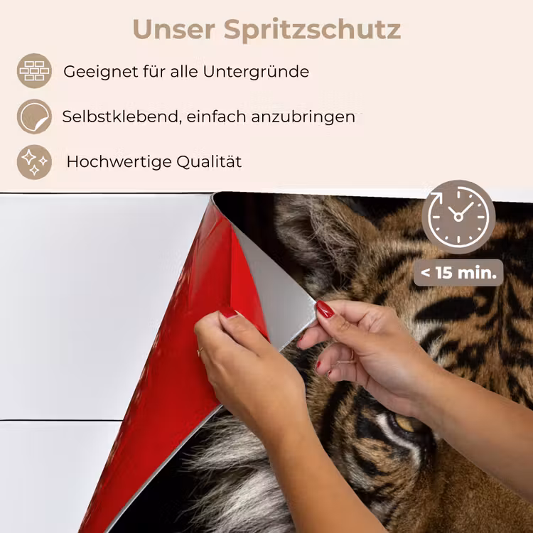 Tijger - Wilde dieren - Portret keuken achterwand spatscherm klein -spatscherm_DE