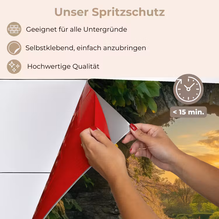 Poort - Planten - Zonsondergang keuken achterwand spatscherm klein -spatscherm_DE
