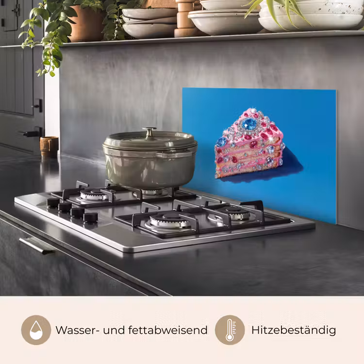 Taart - Edelstenen - Glitters - Roze keuken achterwand spatscherm klein -usp_DE