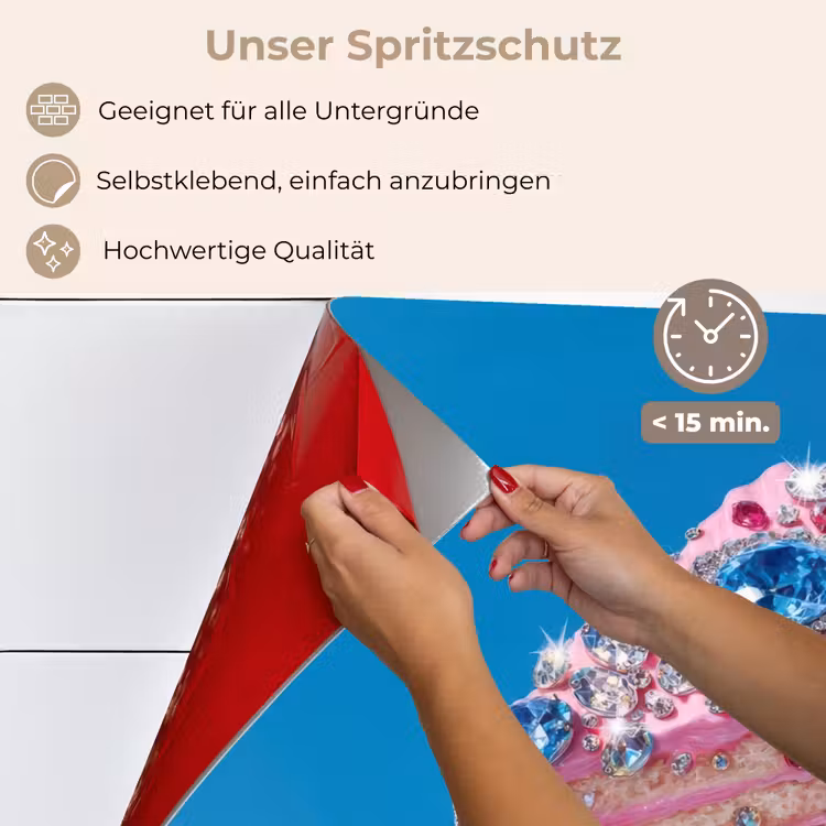 Taart - Edelstenen - Glitters - Roze keuken achterwand spatscherm klein -spatscherm_DE