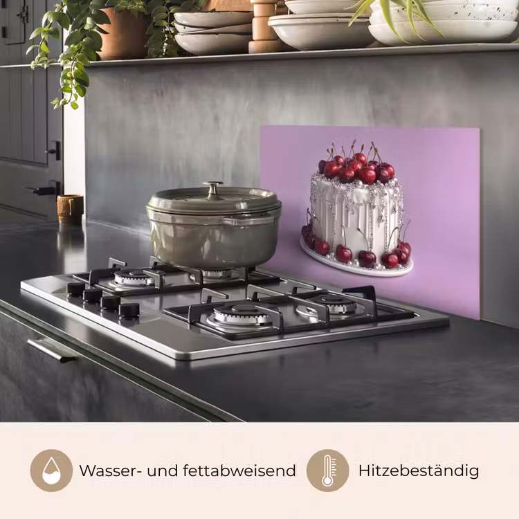 Taart - Kersen - Juwelen - Rood keuken achterwand spatscherm klein -usp_DE