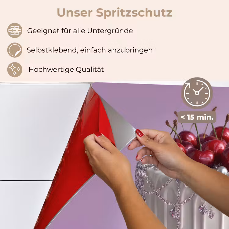 Taart - Kersen - Juwelen - Rood keuken achterwand spatscherm klein -spatscherm_DE