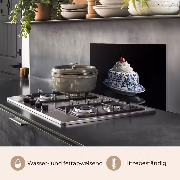 Taart - Slagroom - Kers - Bord - Delfts blauw keuken achterwand spatscherm klein -usp_DE