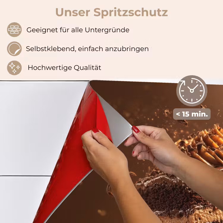 Taart - Chocolade - Eten - Brownie keuken achterwand spatscherm klein -spatscherm_DE